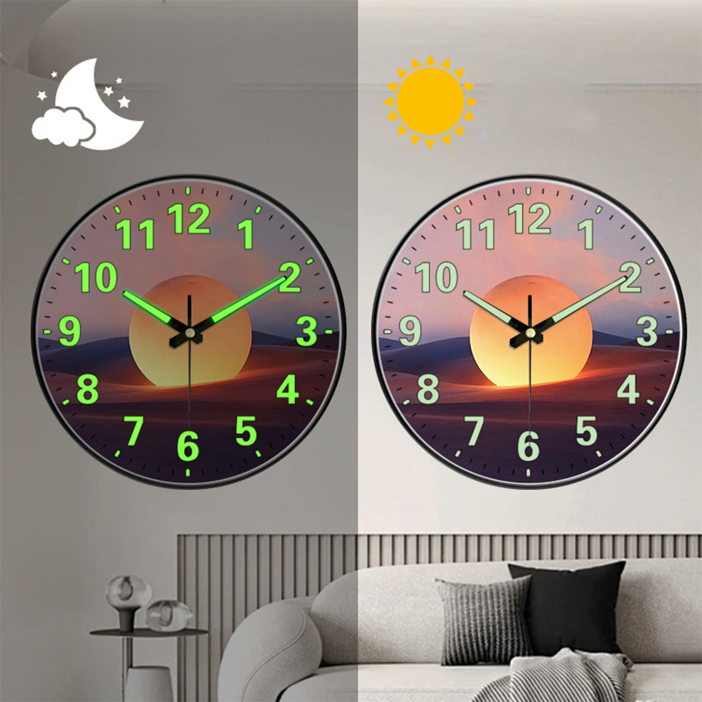 Luxury Lifestyle Dark - 1pc mode lichtgevende wandklok natuurlijke stijl
