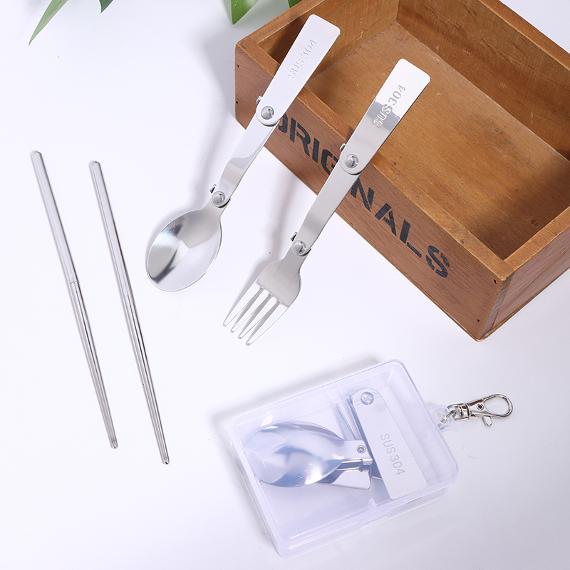 Bamboo Cutlery Set - 1PC/3PCS roestvrij staal draagbare outdoor bestekset