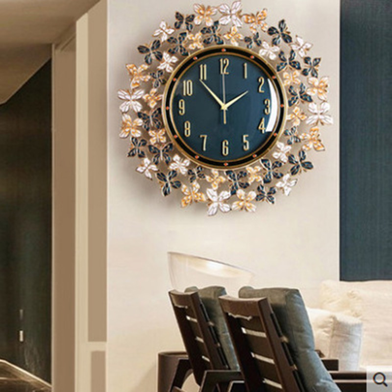 Luxury Lifestyle Homes - Emaille Vlinderklok Wandklok Woonkamer Home Fashion